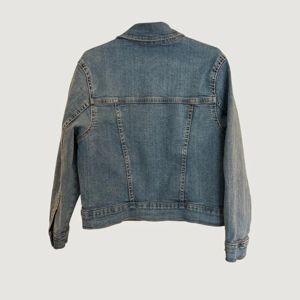 Old Navy Kids Blue Denim Trucker Jacket Size S 6-7 Junipero Medium Wash Stretch